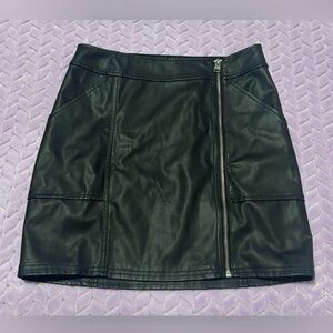Express Black Faux Leather MIDI Skirt